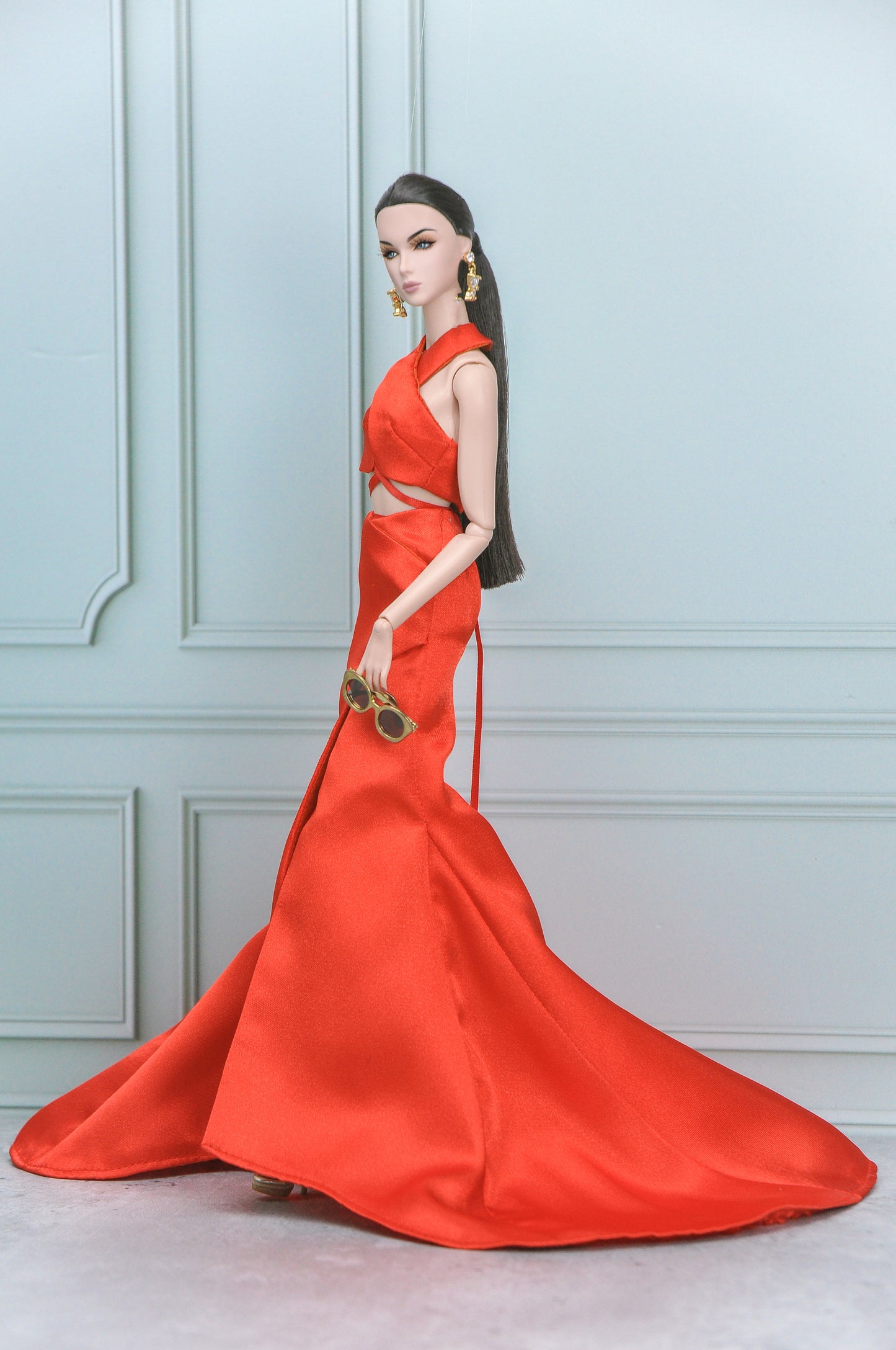 Y2K Aesthestic - Summer Never Ends - Halter neck top and matching mermaid red skirt for Fashion Royalty doll
