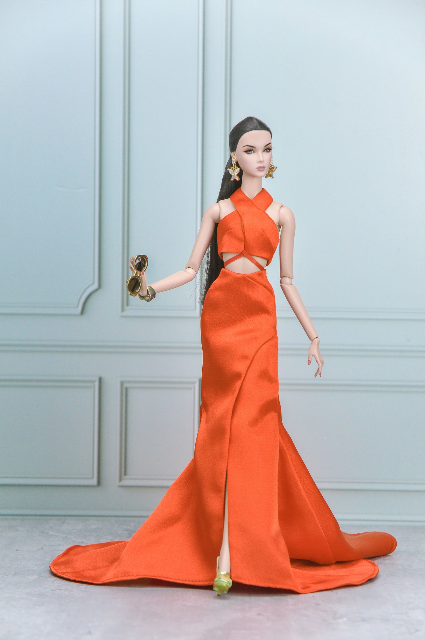 Y2K Aesthestic - Summer Never Ends - Halter neck top and matching mermaid red skirt for Fashion Royalty doll