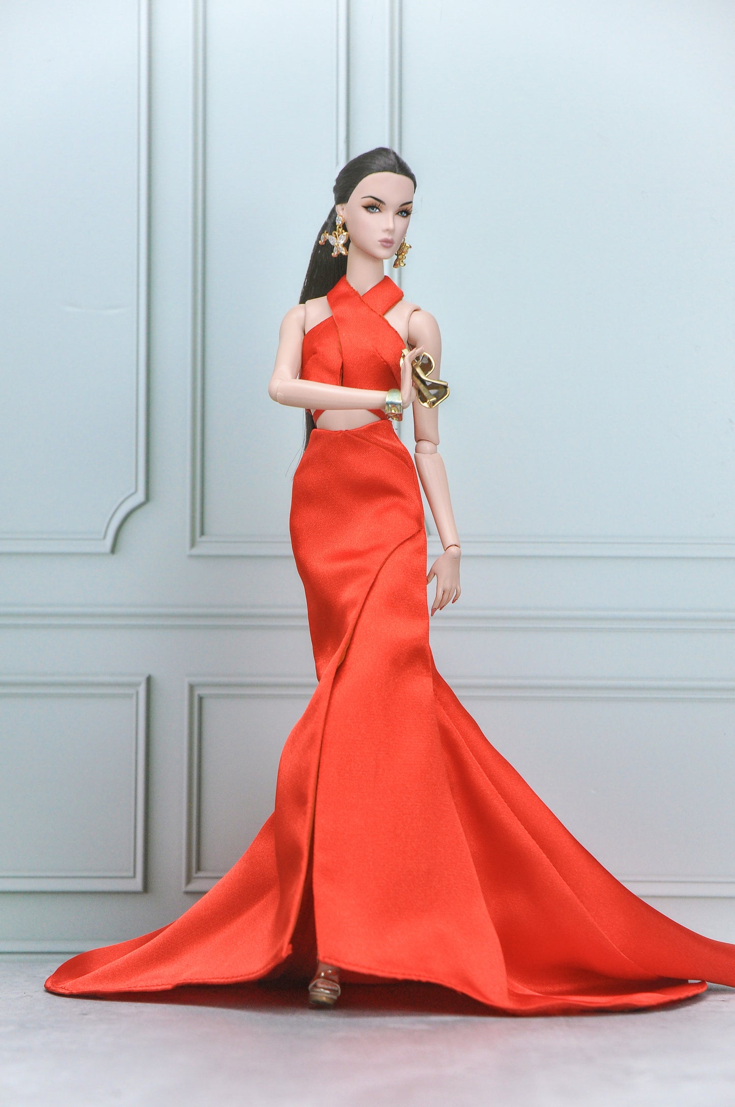 Y2K Aesthestic - Summer Never Ends - Halter neck top and matching mermaid red skirt for Fashion Royalty doll