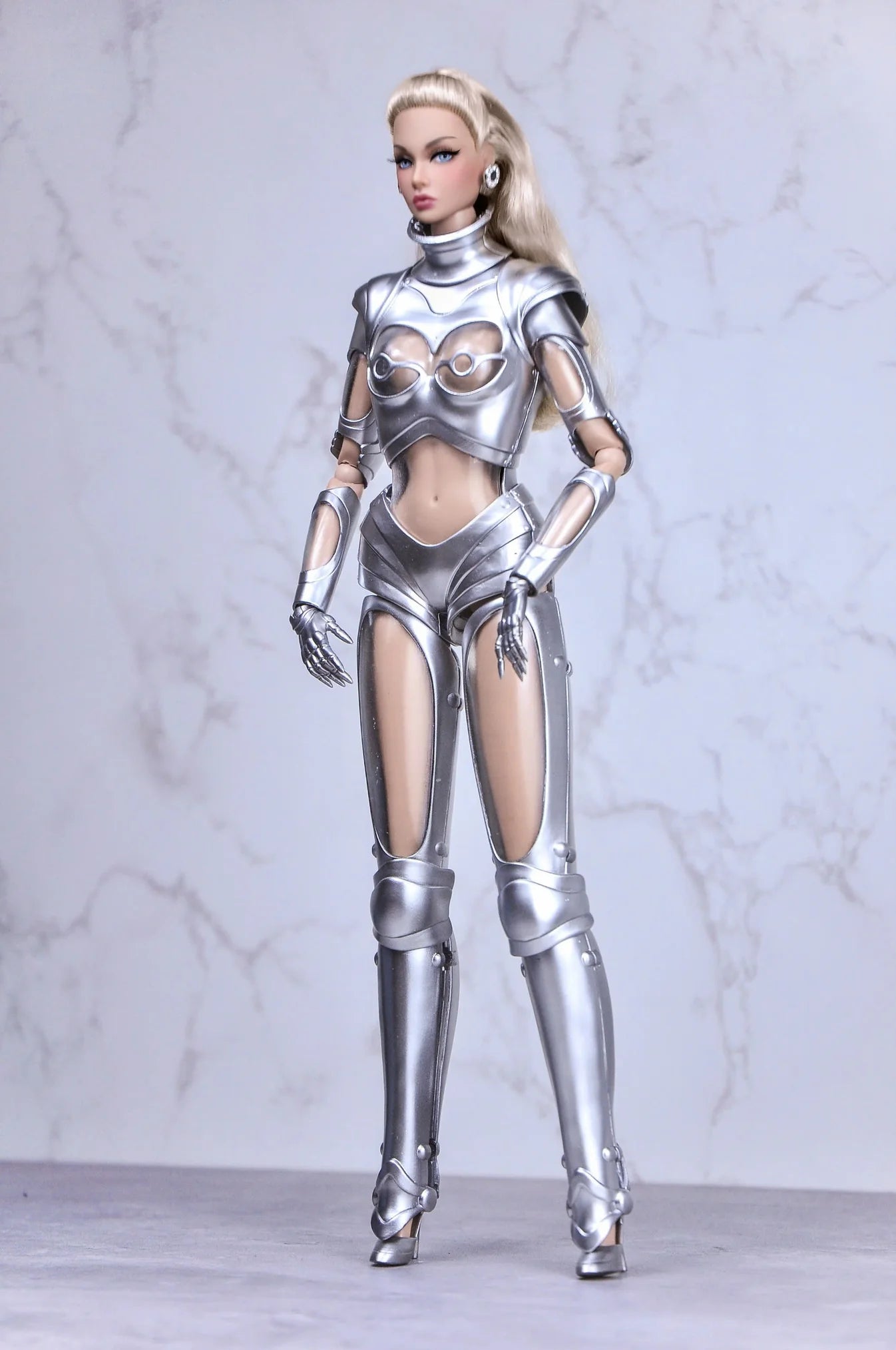 ROBOTIC GLAMOUR | 3D printing suit for Fashion Royalty FR 6.0 & NU FACE doll - Mirror Effect Finising