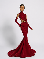 BASIC | Midnight Siren Black Cutout Mermaid Gown | Plastiktiara
