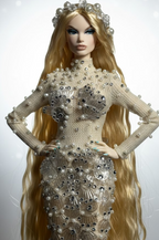 FANTASY | Pearl Siren Gown Set – 1/6 High fashion doll clothes with Zipper Closure | Plastiktiara Couture