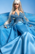 HAUTE | Fashion Royalty Doll Clothes Sparkling Blue Mermaid Dress OOAK Couture | Plastiktitara
