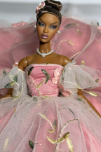 HAUTE | Pink Embroidered Ball Gown for Fashion Royalty Dolls | OOAK Couture Doll Dress