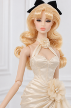 BLOOMING RADIANT | Floral Halter Evening Gown for Fashion Royalty 1/6 Dolls | Plastiktiara
