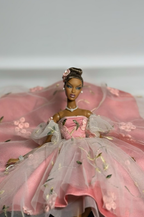HAUTE | Pink Embroidered Ball Gown for Fashion Royalty Dolls | OOAK Couture Doll Dress