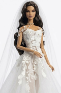 BRIDAL | Ivory Lace Couture Ball Gown for 1/6 Scale Dolls – Fashion Royalty Doll Clothes, Bridal Tulle Dress, OOAK Designer Doll Outfit