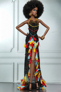 HAUTE | CARNIVAL NOIR | Beaded Tassel Couture Gown for Fashion Royalty 1/6 Doll | PLASTIKTIARA