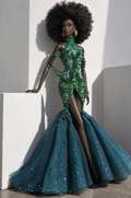 MOTHERSHIP | Emerald Siren | Fashion Royalty Doll Clothes | 1/6 Scale Couture Gown | Plastiktiara