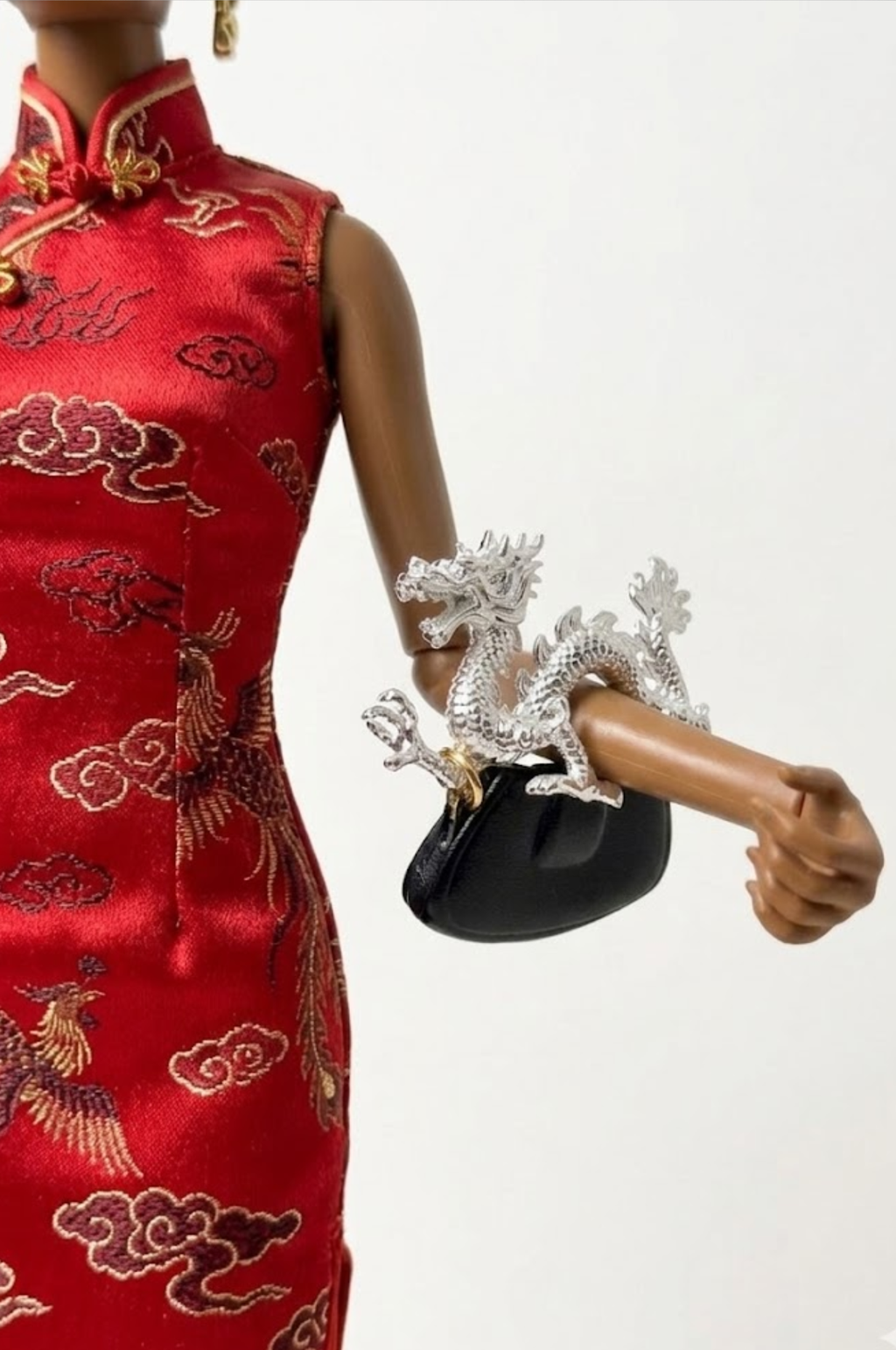 3D PROJECT | Imperial Silver Dragon Belt Buckle Luxury Miniature Hardware for 1/6 Scale Fashion Dolls