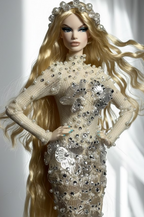 FANTASY | Pearl Siren Gown Set – 1/6 High fashion doll clothes with Zipper Closure | Plastiktiara Couture