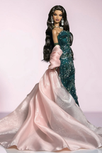 OOAK | Emerald Odyssey Gown & Blush Opera Coat Set – Fashion Royalty 6.0 Doll Clothes | Plastiktiara