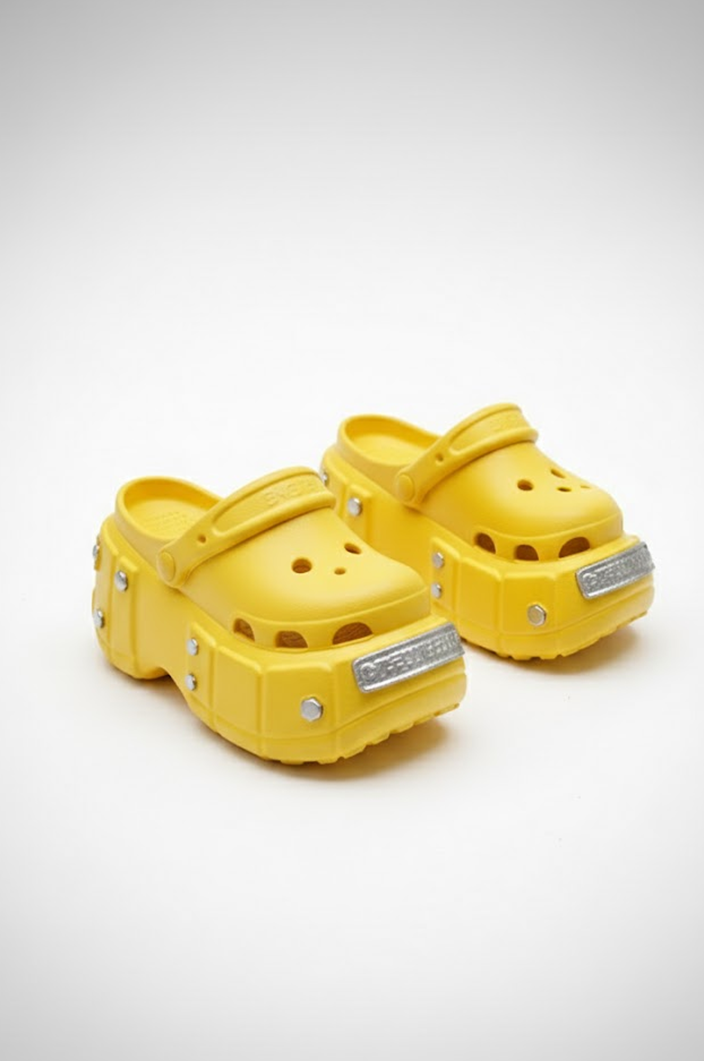 3D PROJECT | Black Studded Platform Clogs  For 1/6 High Fashion doll shoes  Flat Feet Dolls Only