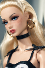 CULINARY CAPTIVATING | Chic Black & White Heart Tweed Mini Dress Set – 1/6 Scale Fashion Doll Outfit