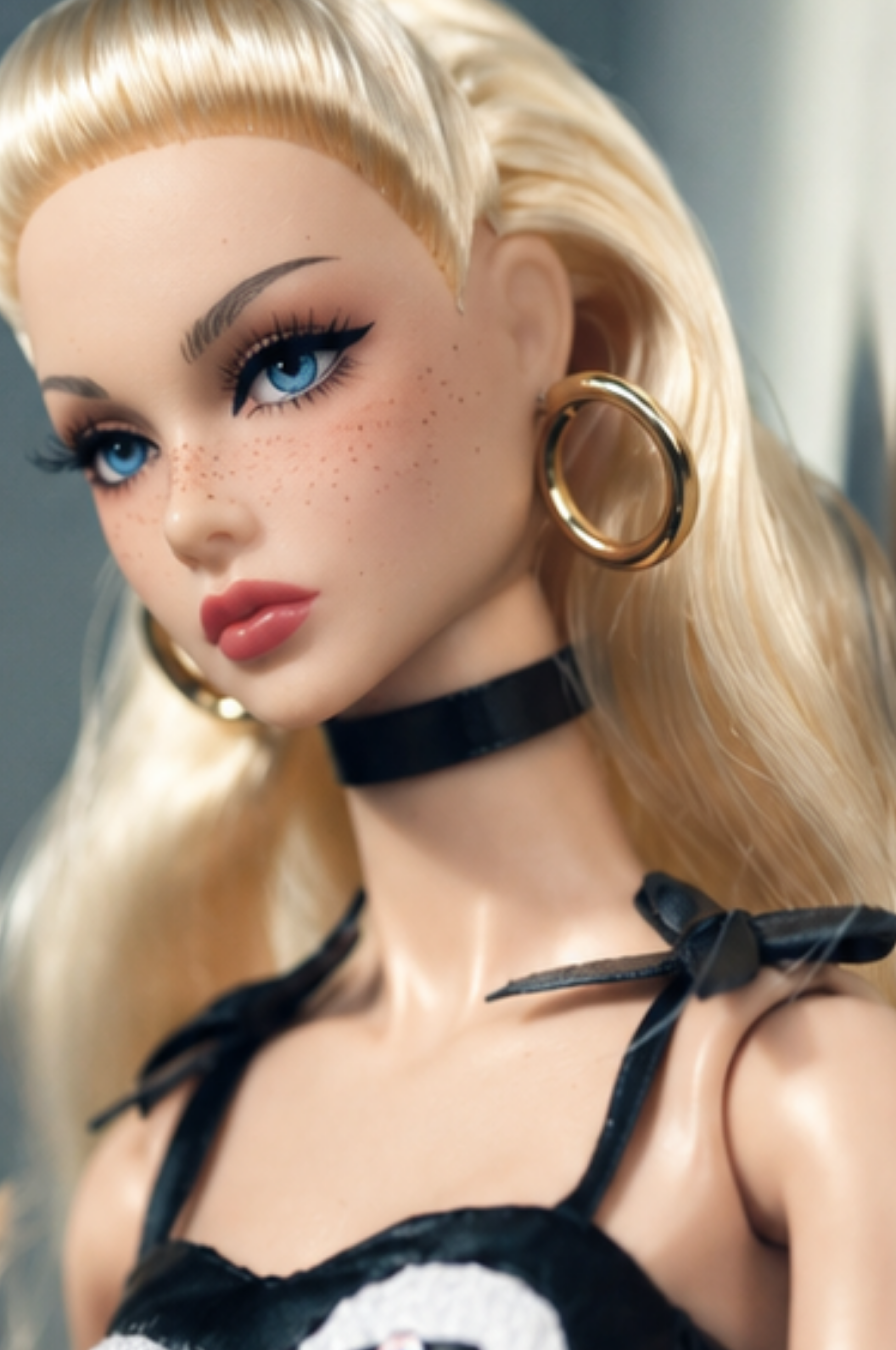 CULINARY CAPTIVATING | Chic Black & White Heart Tweed Mini Dress Set – 1/6 Scale Fashion Doll Outfit