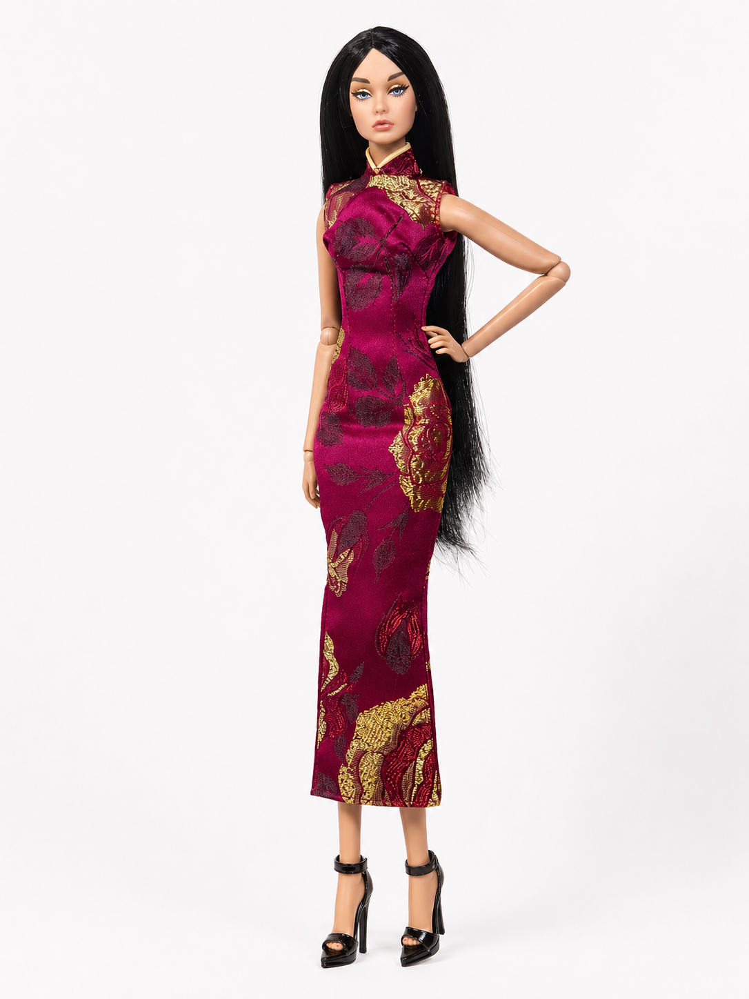 QIPAO | 1/6 Scale Qipao Dress - Handmade Chinese Cheongsam Gown for Fashion Dolls - Zipper Closure - Fits Fashion Royalty, Poppy Parker, Integrity Toys, Similar 12 Inch Dolls (Copy) (Copy) (Copy) (Copy)