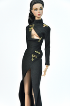 METROPOLITAN | Asymetric cutouts gown for Fashion Royalty & NU FACE 6.0 doll clothes
