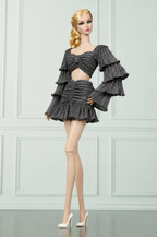 EEDEN CHOICE | Midnight Shimmer Ruffle Two-Piece Set for 1/6 Scale Fashion Doll | Plastiktiara
