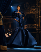 EDEN CHOICE | Handmade Midnight Noir Mermaid Gown for 1/6 Scale Fashion Dolls - Couture Evening Dress - Luxury Doll Clothing - Collector Fashion Outfit | Plastiktiara