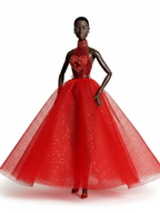 OOAK | Fashion Royalty doll clothes - Red Gown Couture - Valentine's Heart Elegance