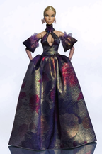 HAUTE | Purple Dragon Empress Ball Gown - Fantasy Couture for 1/6 Scale Fashion Dolls - Handmade Evening Dress - OOAK Collector Fashion
