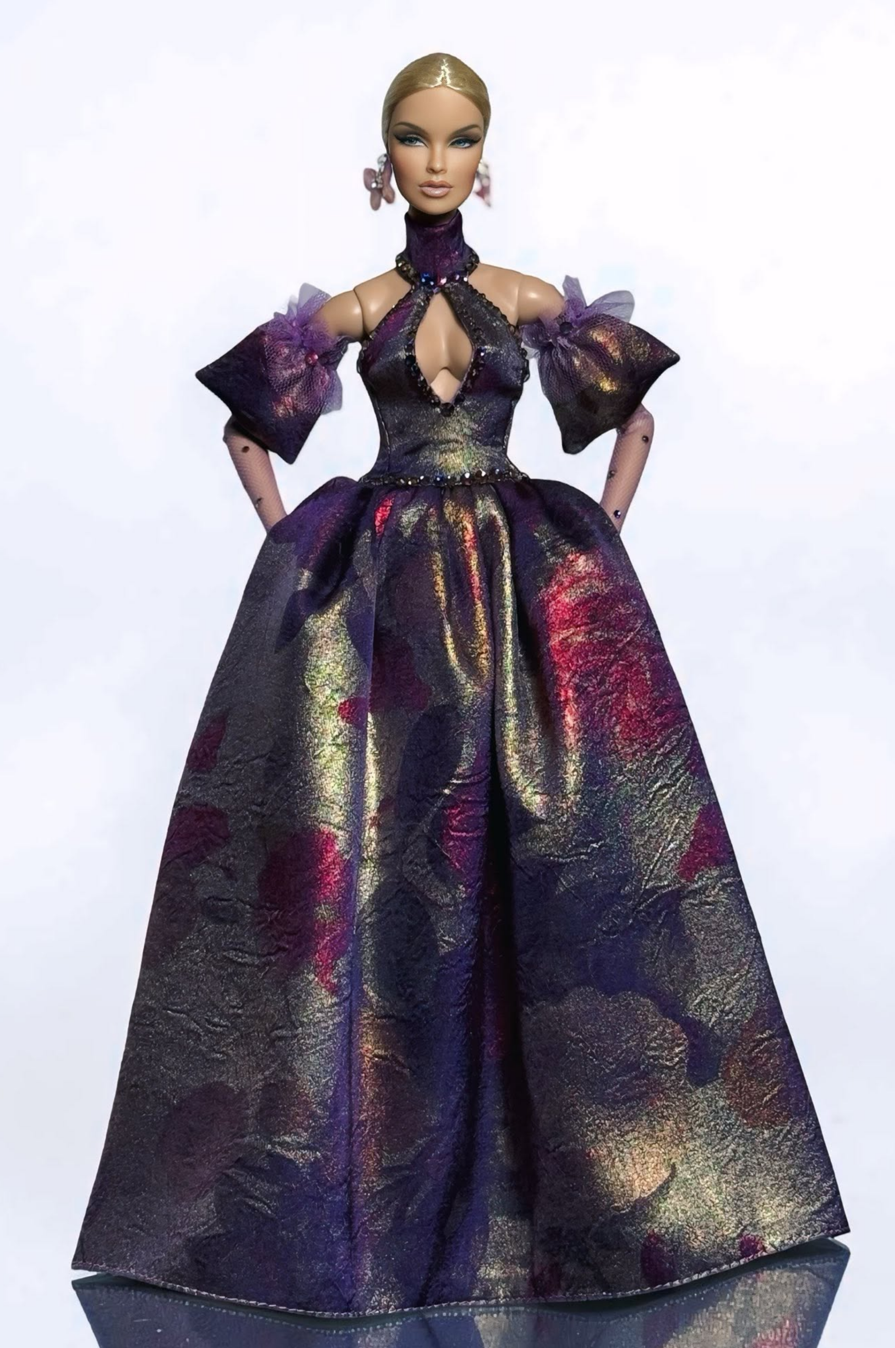 HAUTE | Purple Dragon Empress Ball Gown - Fantasy Couture for 1/6 Scale Fashion Dolls - Handmade Evening Dress - OOAK Collector Fashion