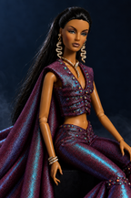 MIDNIGHT TALES | MIDNIGHT MIRAGE — Iridescent Plum Cape Top & Flared Trousers | 1:6 Fashion Doll Outfit | Plastiktiara