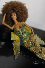 HAUTE | Emerald Gilded Fairy Gown  Luxury Couture Dress for 1/6 Scale High Fashion Doll Clothes