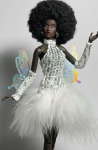 BASIC | Fairylight Sequin Feather Couture Gown for 1/6 Scale High Fashion Doll Clothes