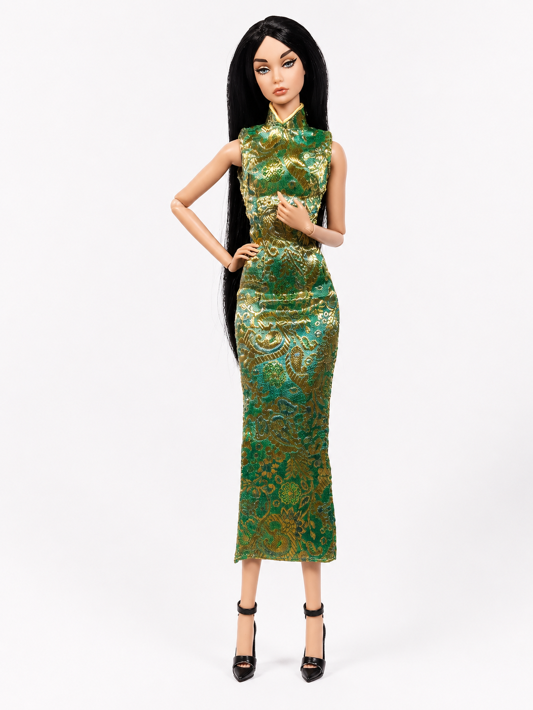 QIPAO | 1/6 Scale Qipao Dress - Handmade Chinese Cheongsam Gown for Fashion Dolls - Zipper Closure - Fits Fashion Royalty, Poppy Parker, Integrity Toys, Similar 12 Inch Dolls (Copy)