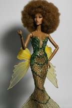 HAUTE | Emerald Gilded Fairy Gown  Luxury Couture Dress for 1/6 Scale High Fashion Doll Clothes