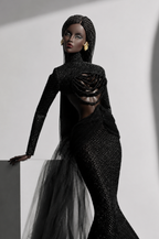 HAUTE | Black Couture Gown for Fashion Royalty 6.0 Dolls | Handmade FR Doll Clothes | Integrity Toys Fashion