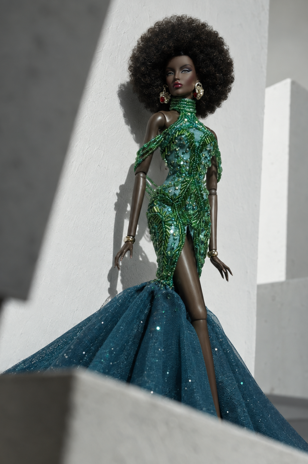 MOTHERSHIP | Emerald Siren | Fashion Royalty Doll Clothes | 1/6 Scale Couture Gown | Plastiktiara
