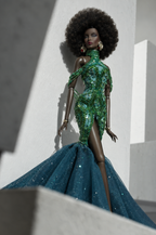 MOTHERSHIP | Emerald Siren | Fashion Royalty Doll Clothes | 1/6 Scale Couture Gown | Plastiktiara