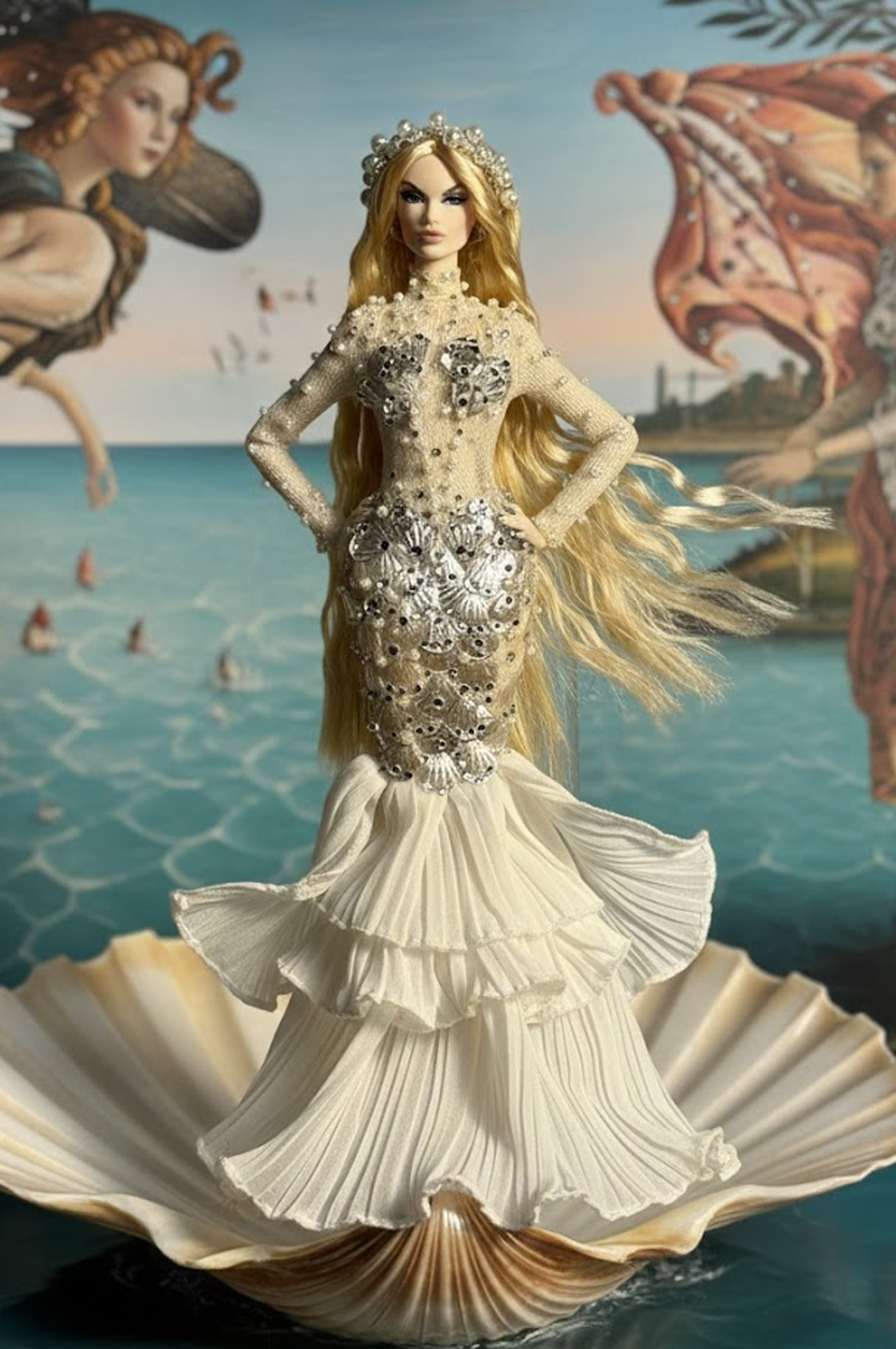 FANTASY | Pearl Siren Gown Set – 1/6 High fashion doll clothes with Zipper Closure | Plastiktiara Couture
