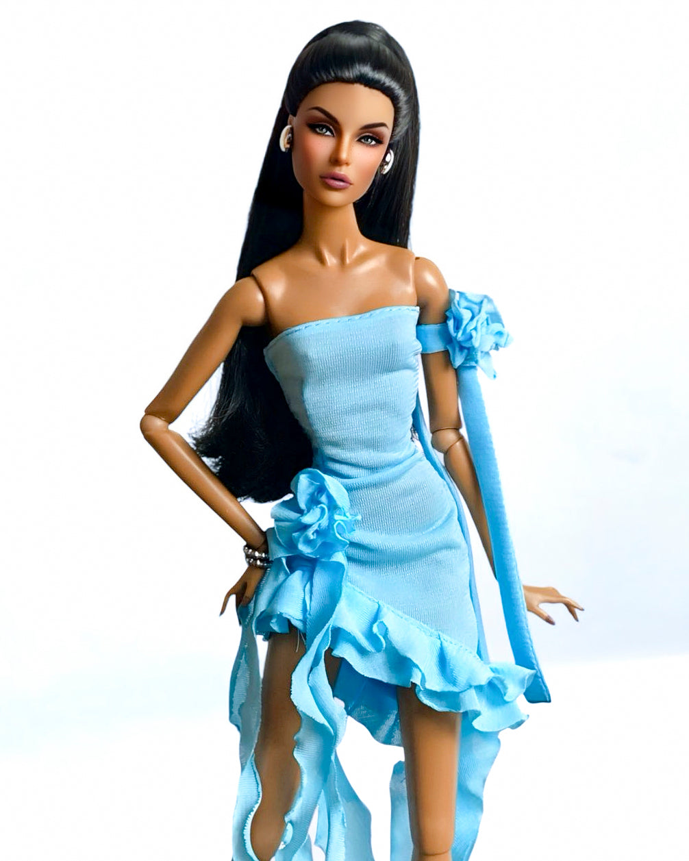 BASIC | Aqua Nuance - Ruffle dress for Fashion Royalty FR 6.0 & Integrity Toys doll & Bratz