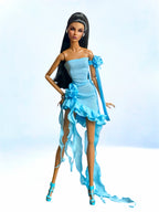 BASIC | Aqua Nuance - Ruffle dress for Fashion Royalty FR 6.0 & Integrity Toys doll & Bratz