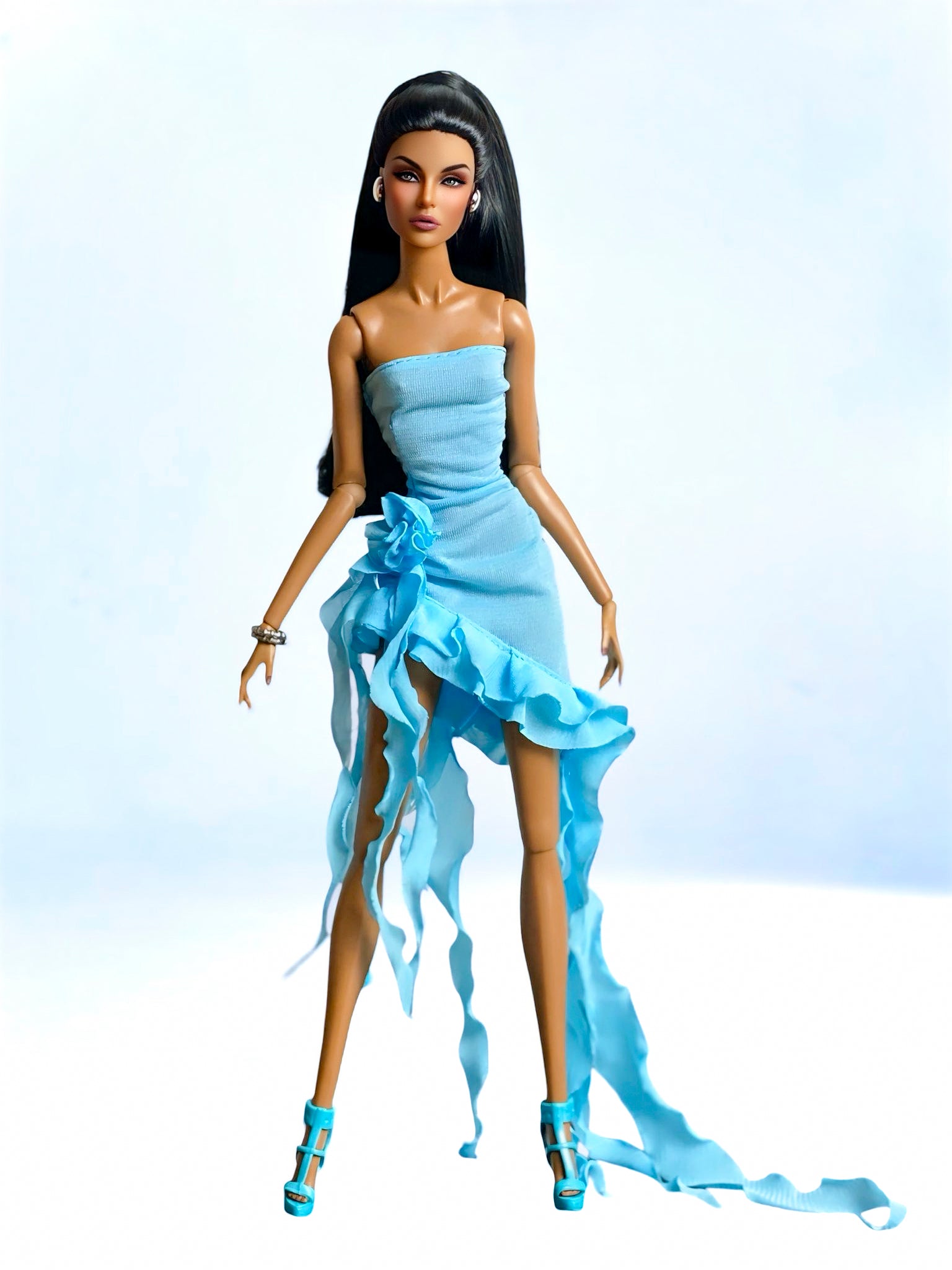 BASIC | Aqua Nuance - Ruffle dress for Fashion Royalty FR 6.0 & Integrity Toys doll & Bratz