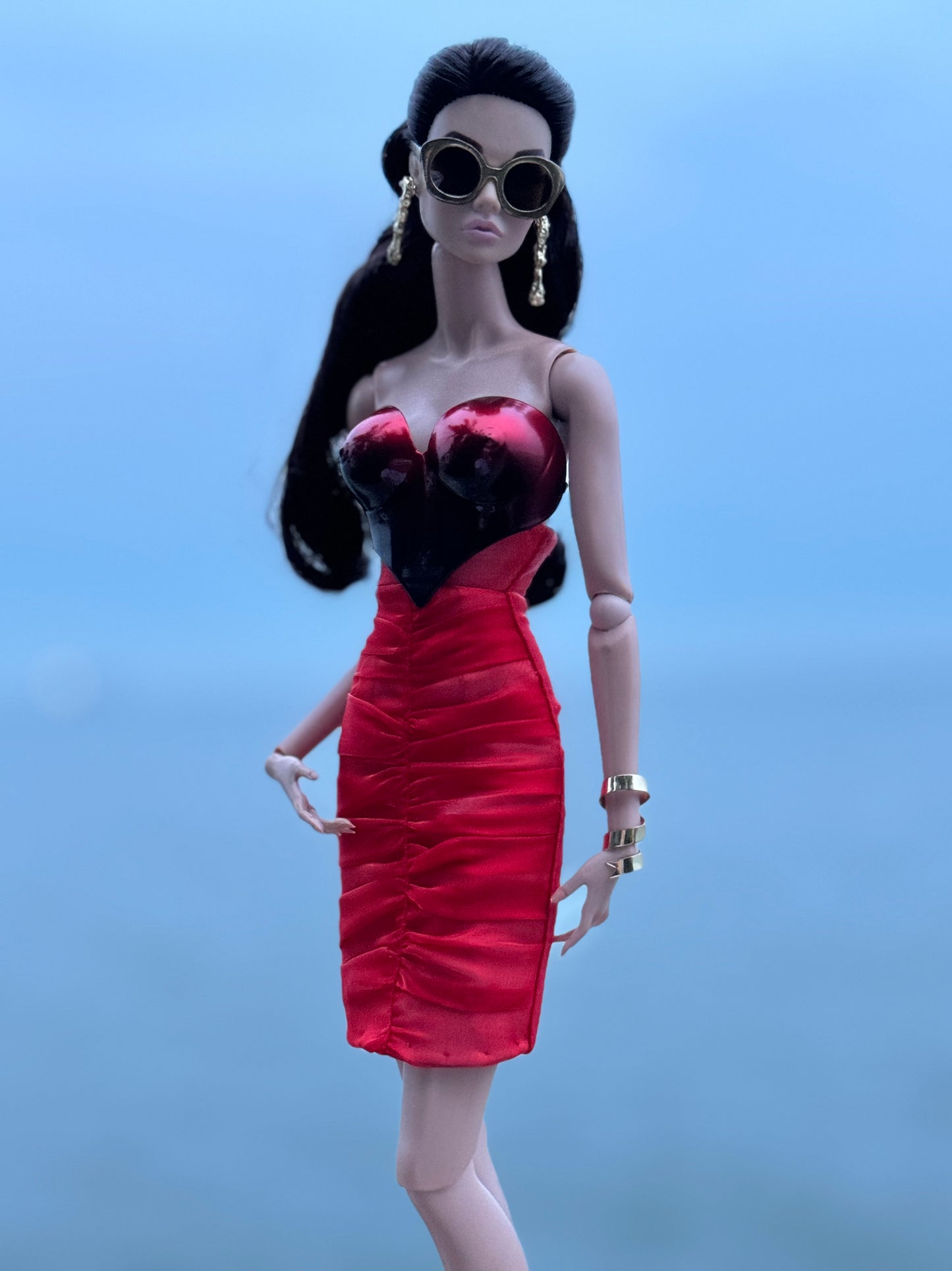 Siren Suit - 3D printed with pleated high waist skirt for Fashion Royalty 6.0 and NU FACE