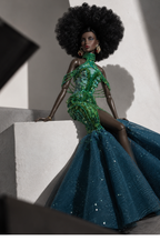 MOTHERSHIP | Emerald Siren | Fashion Royalty Doll Clothes | 1/6 Scale Couture Gown | Plastiktiara