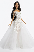 BRIDAL | Ivory Lace Couture Ball Gown for 1/6 Scale Dolls – Fashion Royalty Doll Clothes, Bridal Tulle Dress, OOAK Designer Doll Outfit