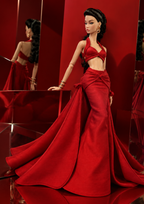 HAUTE | Scarlet Mirage Red Gown for 1/6 Scale Fashion Doll | Fashion Royalty Doll Clothes | Plastiktiara