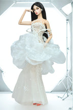 AURA | Ivory Cloud Couture Gown – 1/6 High fashion doll Clothes | Haute Couture Statement Dress