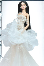 AURA | Ivory Cloud Couture Gown – 1/6 High fashion doll Clothes | Haute Couture Statement Dress