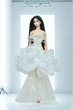 AURA | Ivory Cloud Couture Gown – 1/6 High fashion doll Clothes | Haute Couture Statement Dress