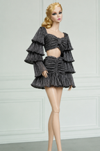 EEDEN CHOICE | Midnight Shimmer Ruffle Two-Piece Set for 1/6 Scale Fashion Doll | Plastiktiara