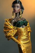 HAUTE | Golden Bloom Mermaid Gown for Fashion Royalty Doll by Plastiktiara