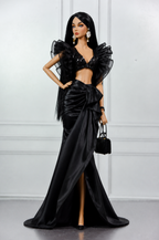 CULINARY CAPTIVATING | Black Couture Ruffle Gown for 12-Inch Fashion Royalty FR 6.0  Dolls – Handmade Evening Dress, Glamorous Doll Clothes, Collector Fashion Outfit