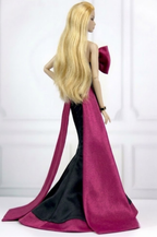 BASIC | Midnight Fuchsia Bow Gown – 12” Doll Clothes | OOAK Haute Couture Mermaid Dress