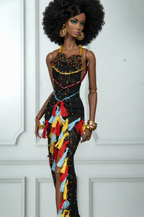 HAUTE | CARNIVAL NOIR | Beaded Tassel Couture Gown for Fashion Royalty 1/6 Doll | PLASTIKTIARA